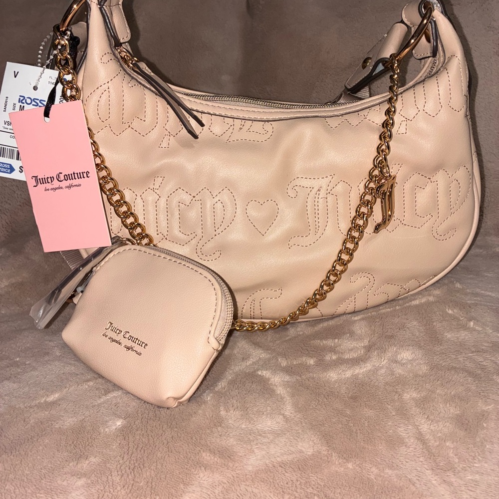 Juicy Couture Cream Quilted Shoulder Bag with Chain